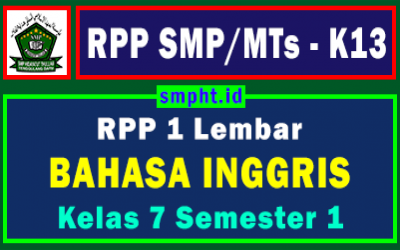 RPP 1 Lembar Bahasa Inggris Ganjil Kelas 7 Tahun 2021-2022