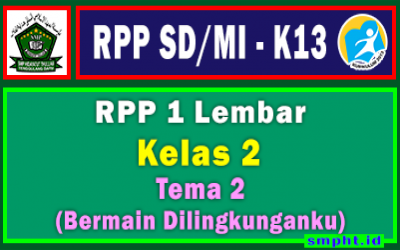 RPP 1 Lembar Kelas 2 Tema 2 SD/MI Kurikulum 2013 Tahun Pelajaran 2021-2022