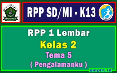 RPP 1 Lembar Kelas 2 Tema 5 SD/MI Kurikulum 2013 Tahun Pelajaran 2021-2022