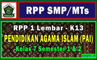 RPP 1 Lembar PAI SMP Kelas 7 Tahun 2021/2022 Lengkap
